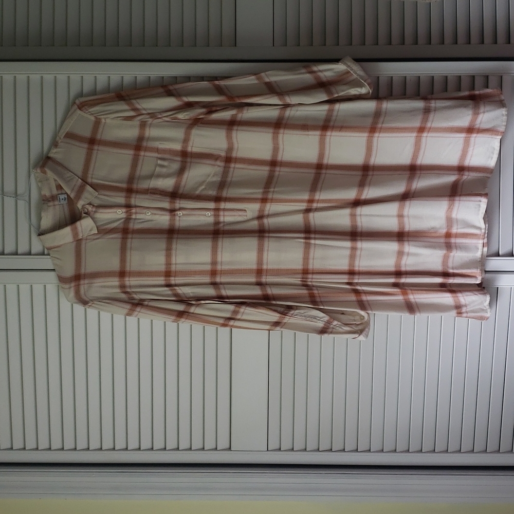 Old Navy Pink Beige and Brown tunic long sleeved shirt dress. XL